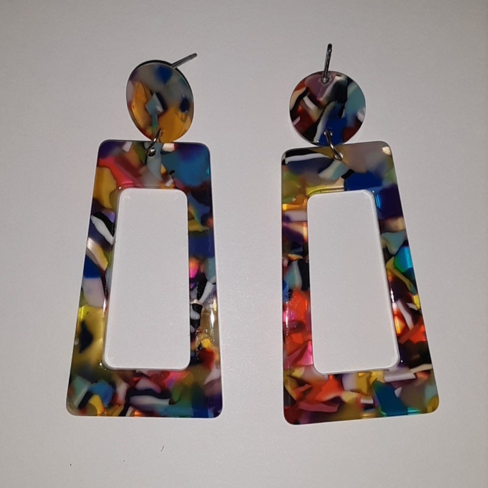 Earrings Statement Muilt Color - Picture 2 of 3